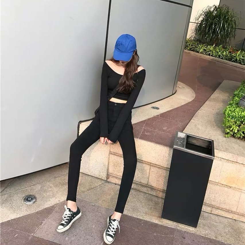 Black high waist jegging