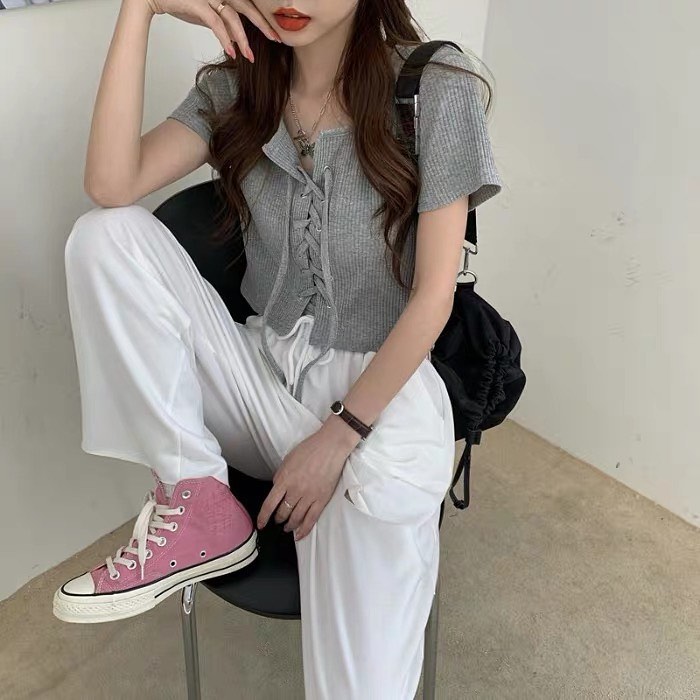 Ribbon short sleeve top