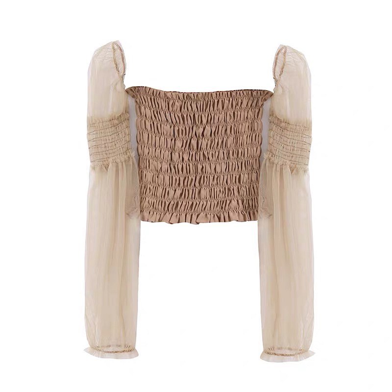 Khaki off shoulder blouse