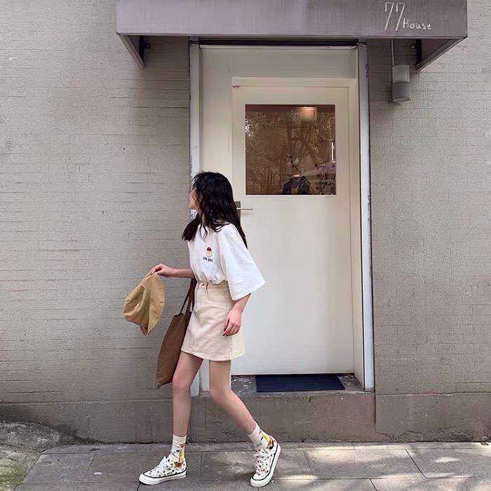 High waist A line skirt