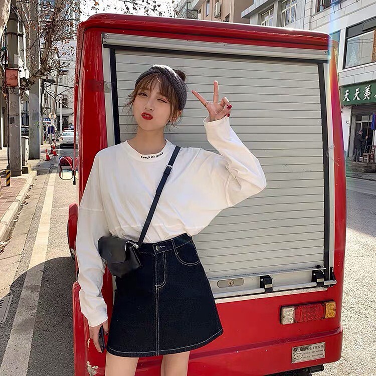 High waist A line skirt