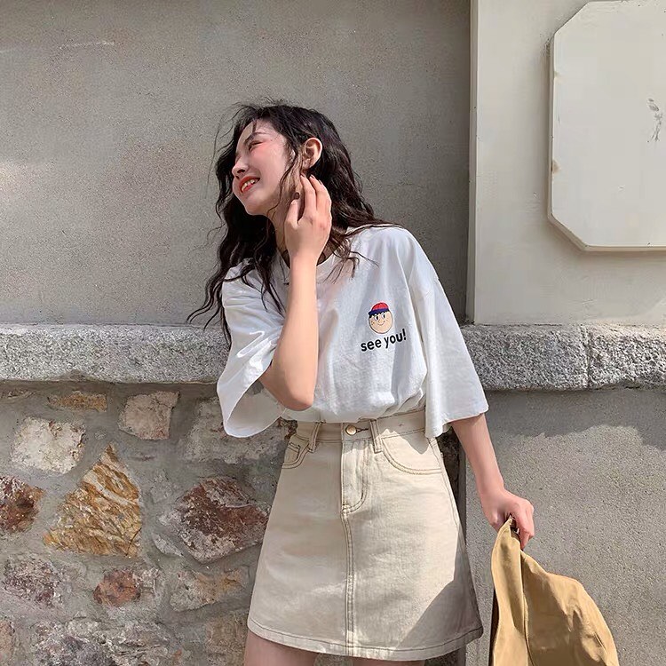 High waist A line skirt