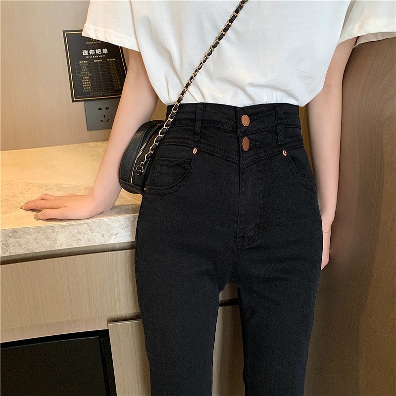 Black 9/10 high waist pants