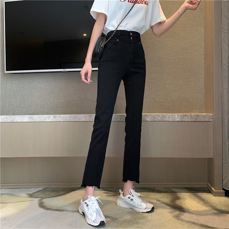 Black 9/10 high waist pants