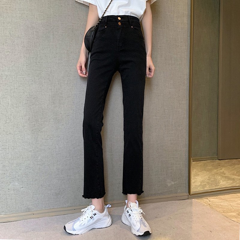 Black 9/10 high waist pants