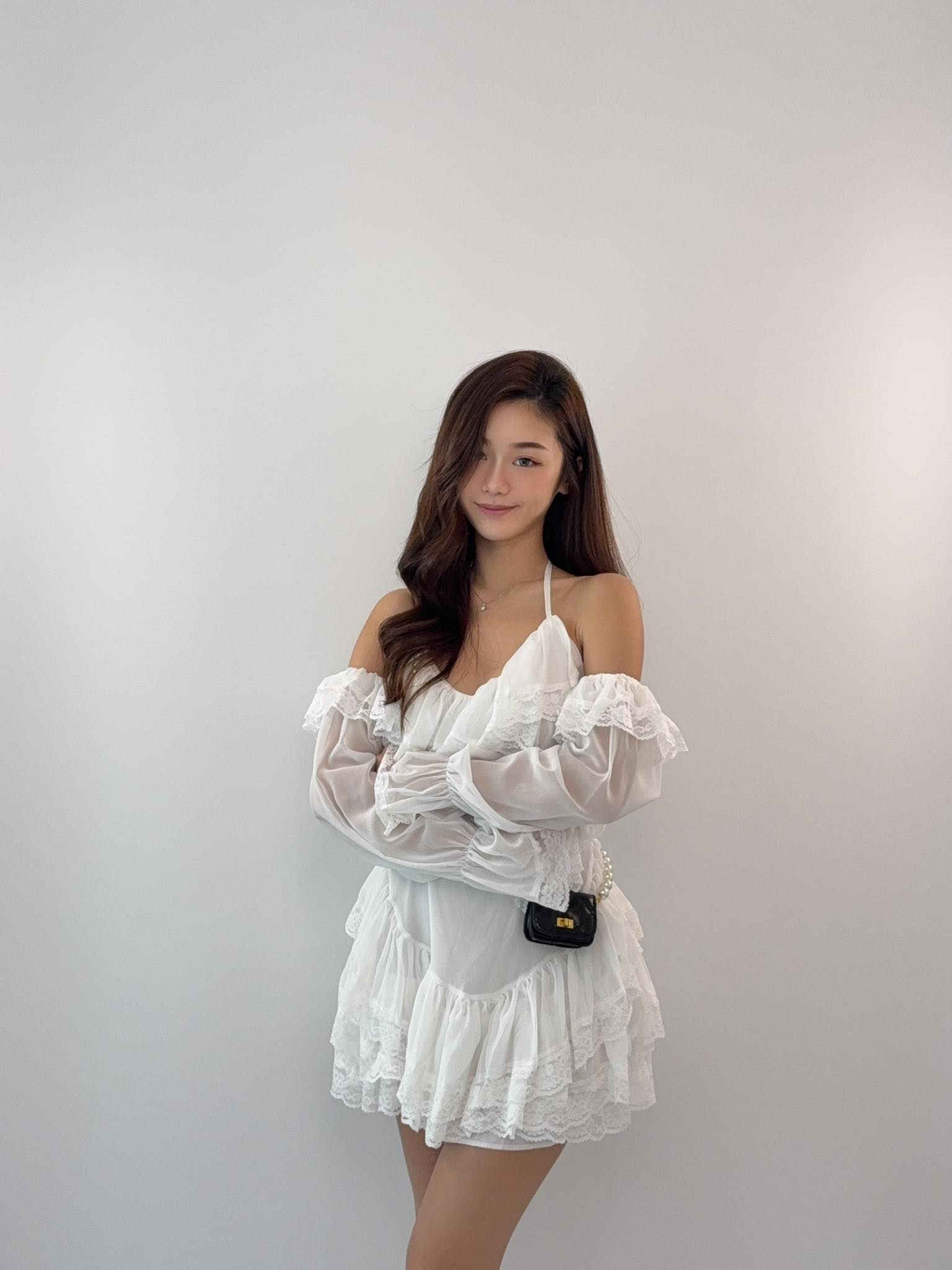 Cold Shoulder Long Sleeve Lace Dress