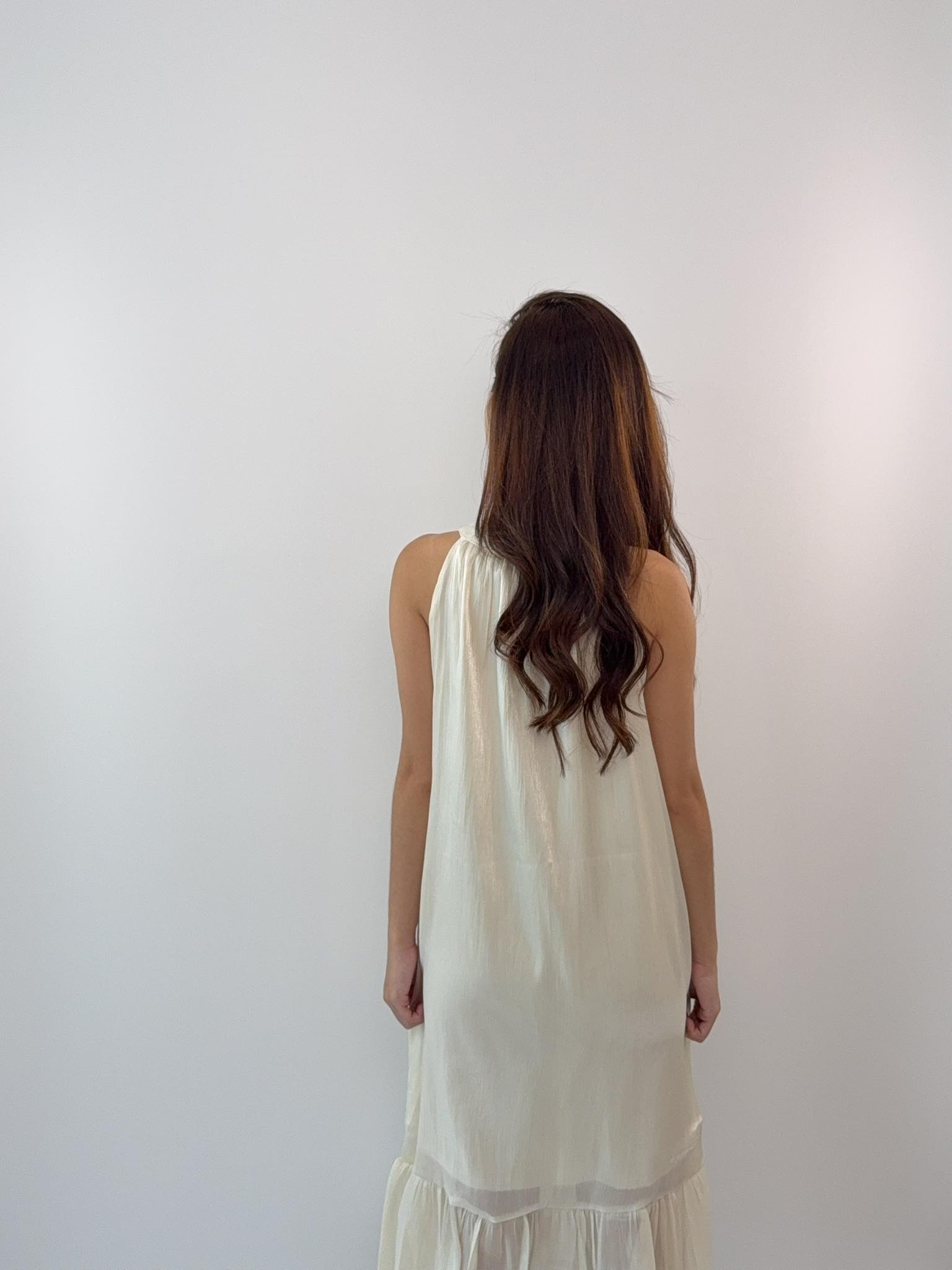 Sleeveless Ribbon Halter Dress