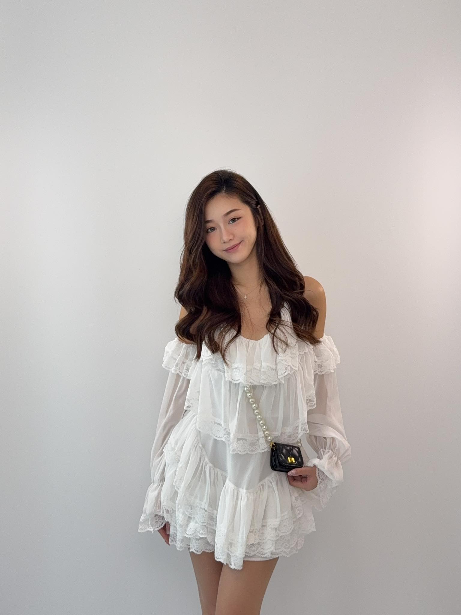 Cold Shoulder Long Sleeve Lace Dress