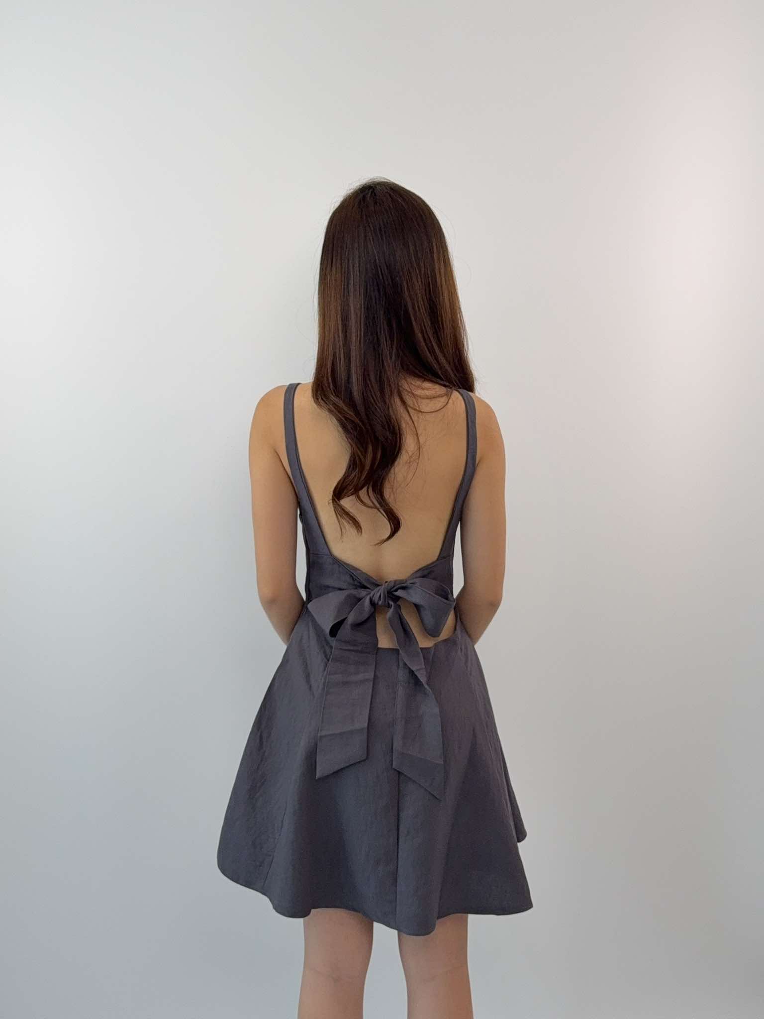 A Line Ribbon Back Dress