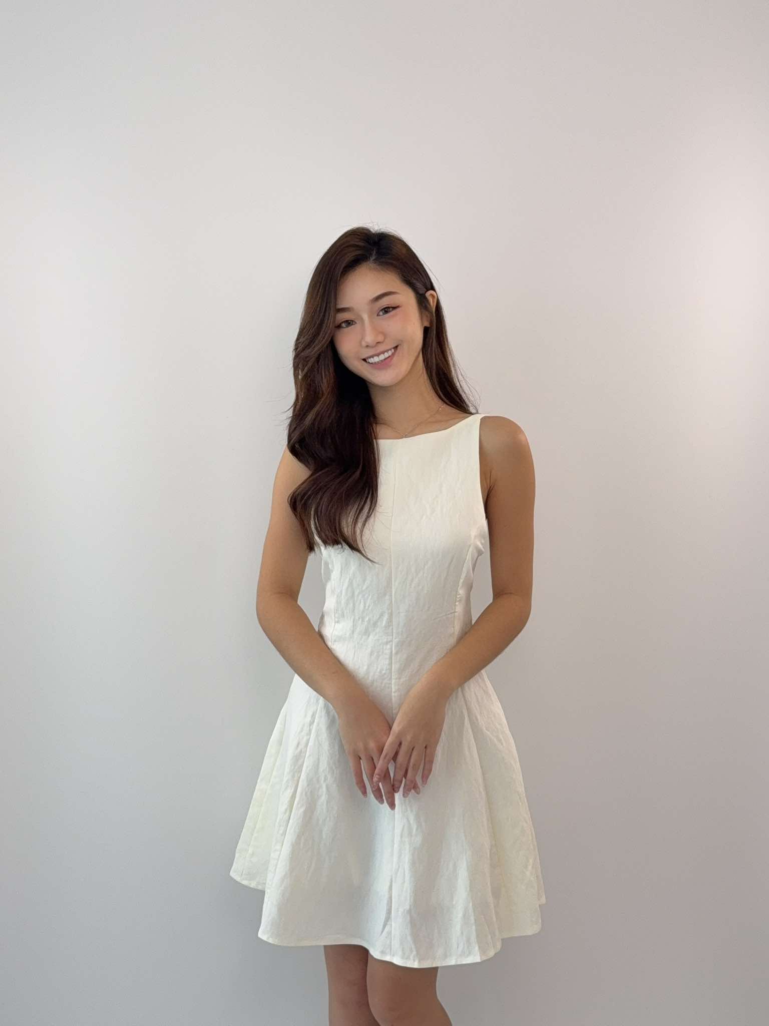 A Line Ribbon Back Dress