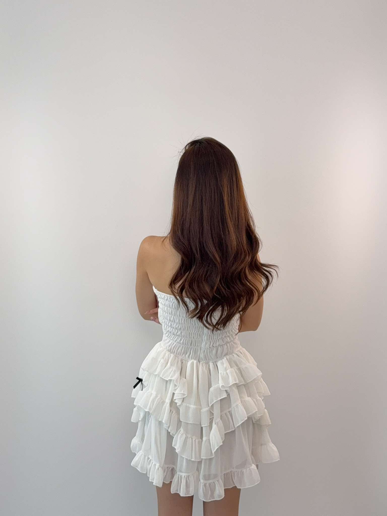 Mesh Puffy Tube Dress