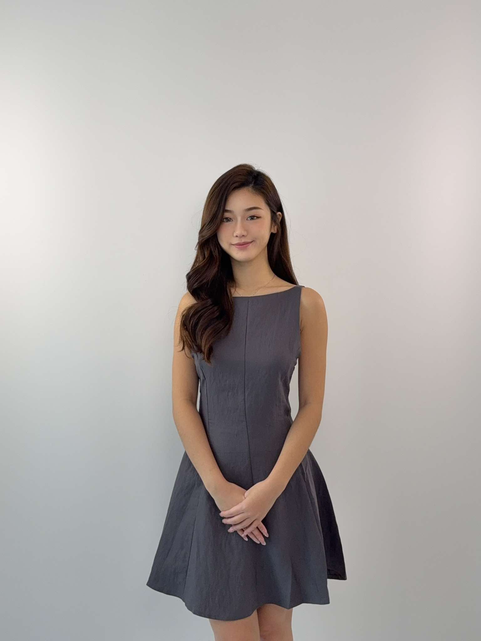 A Line Ribbon Back Dress