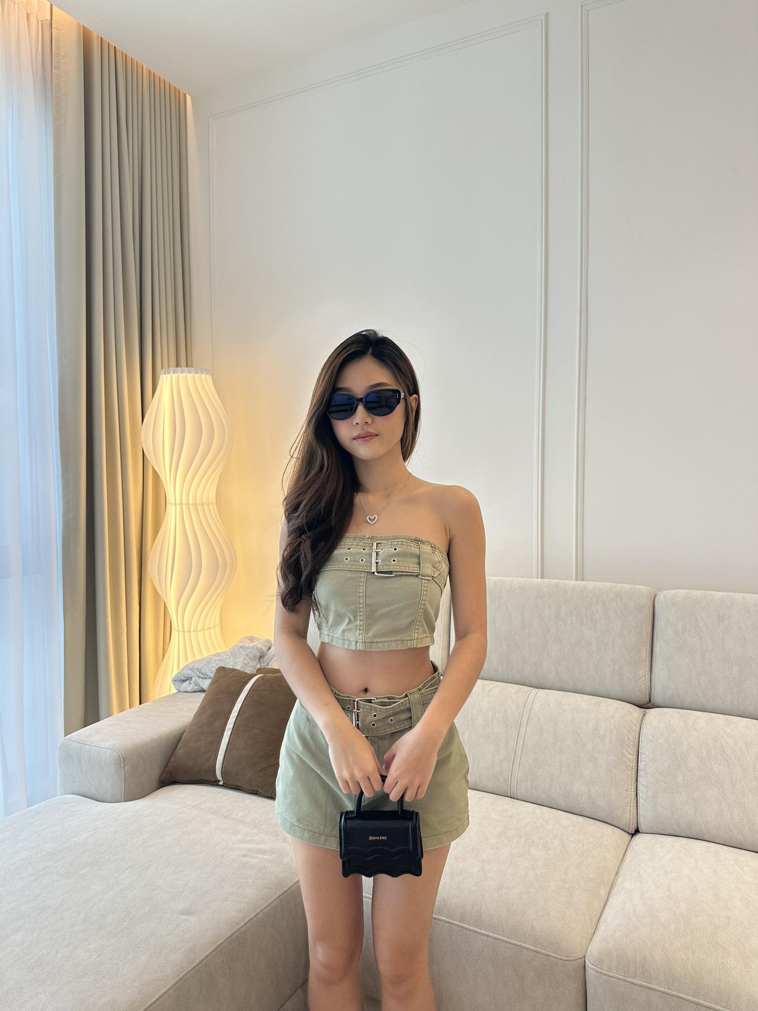 Denim Tube Top & Denim Skirt Set