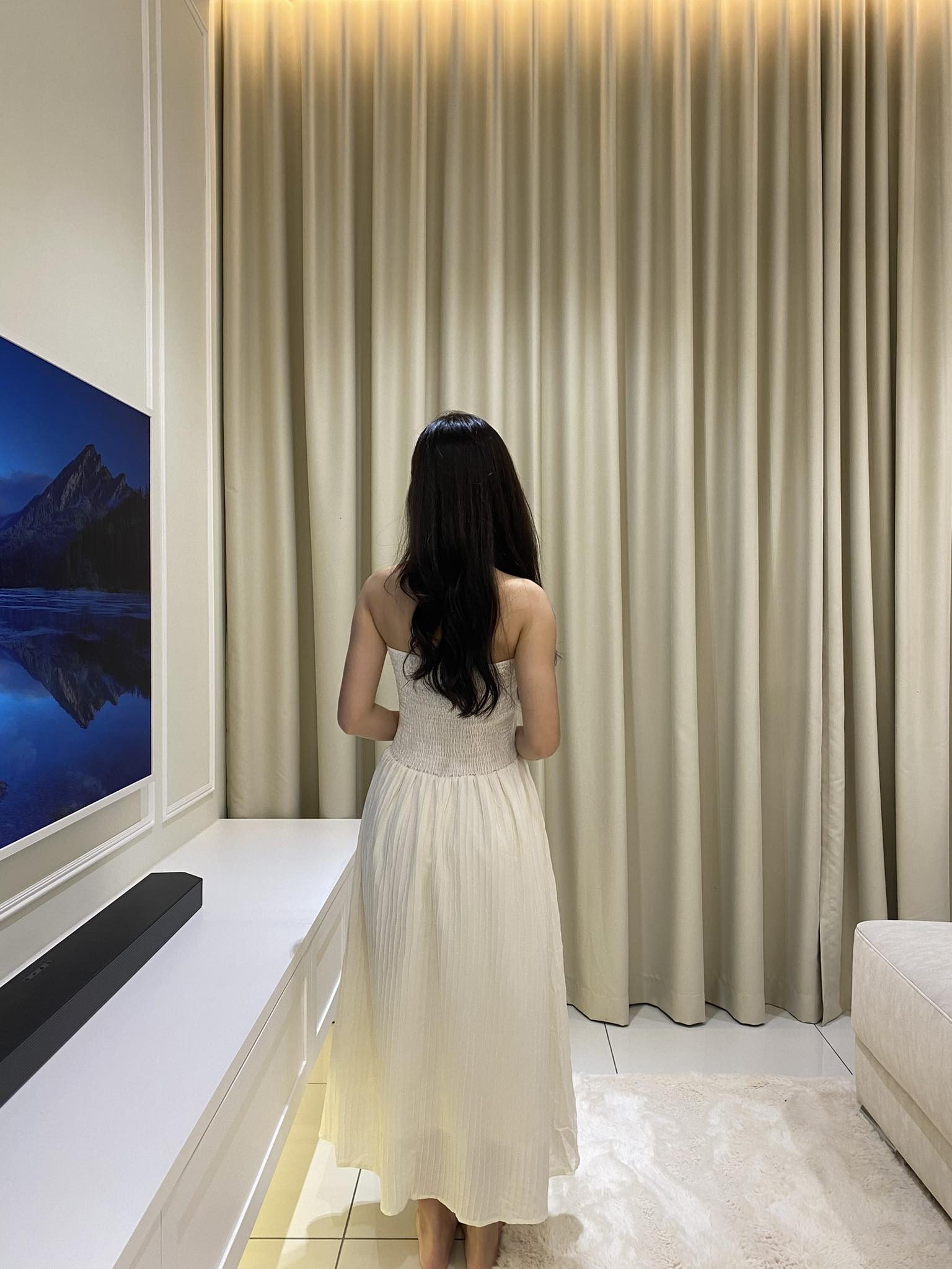 Beige Tube Maxi Dress