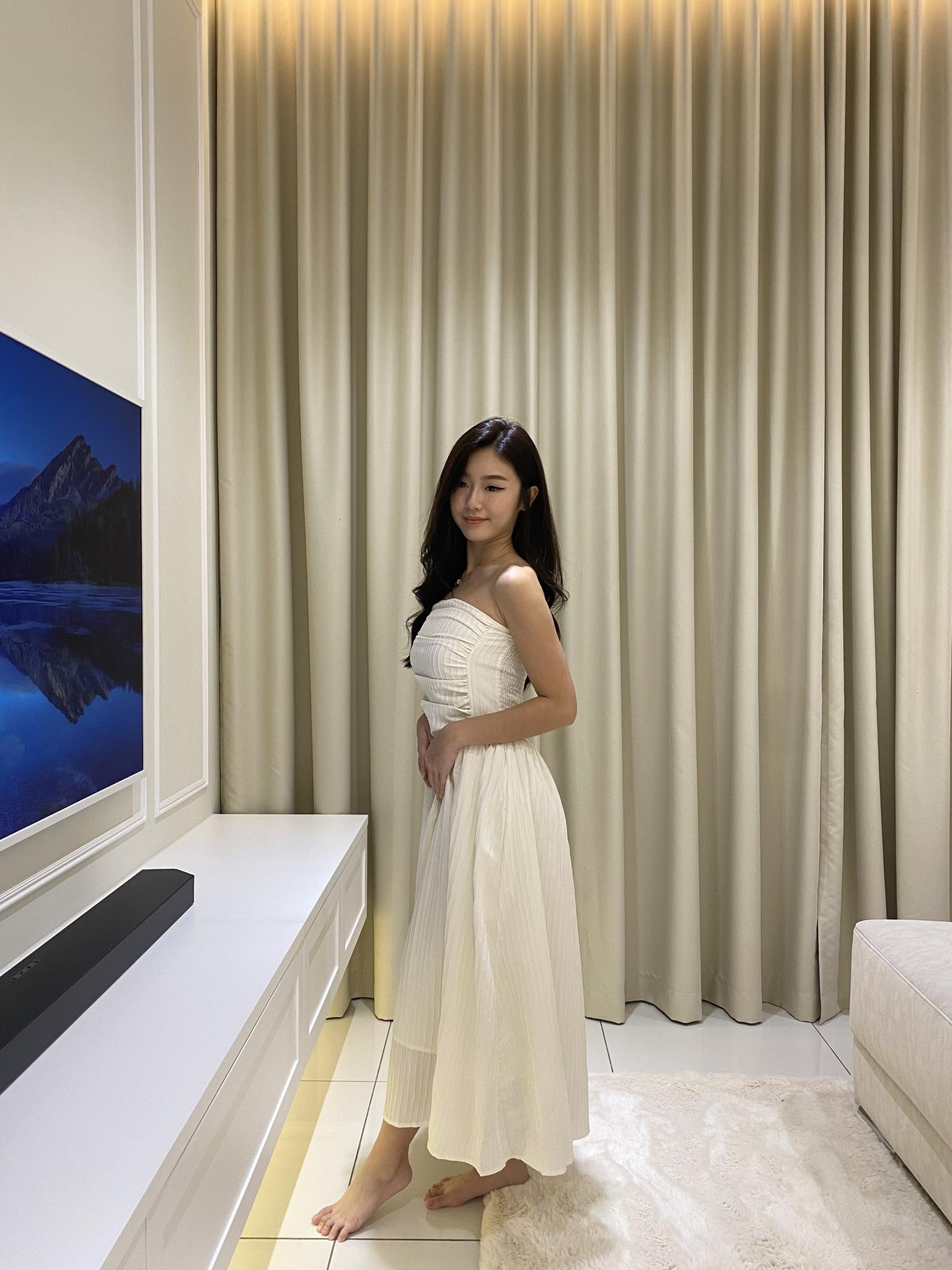 Beige Tube Maxi Dress