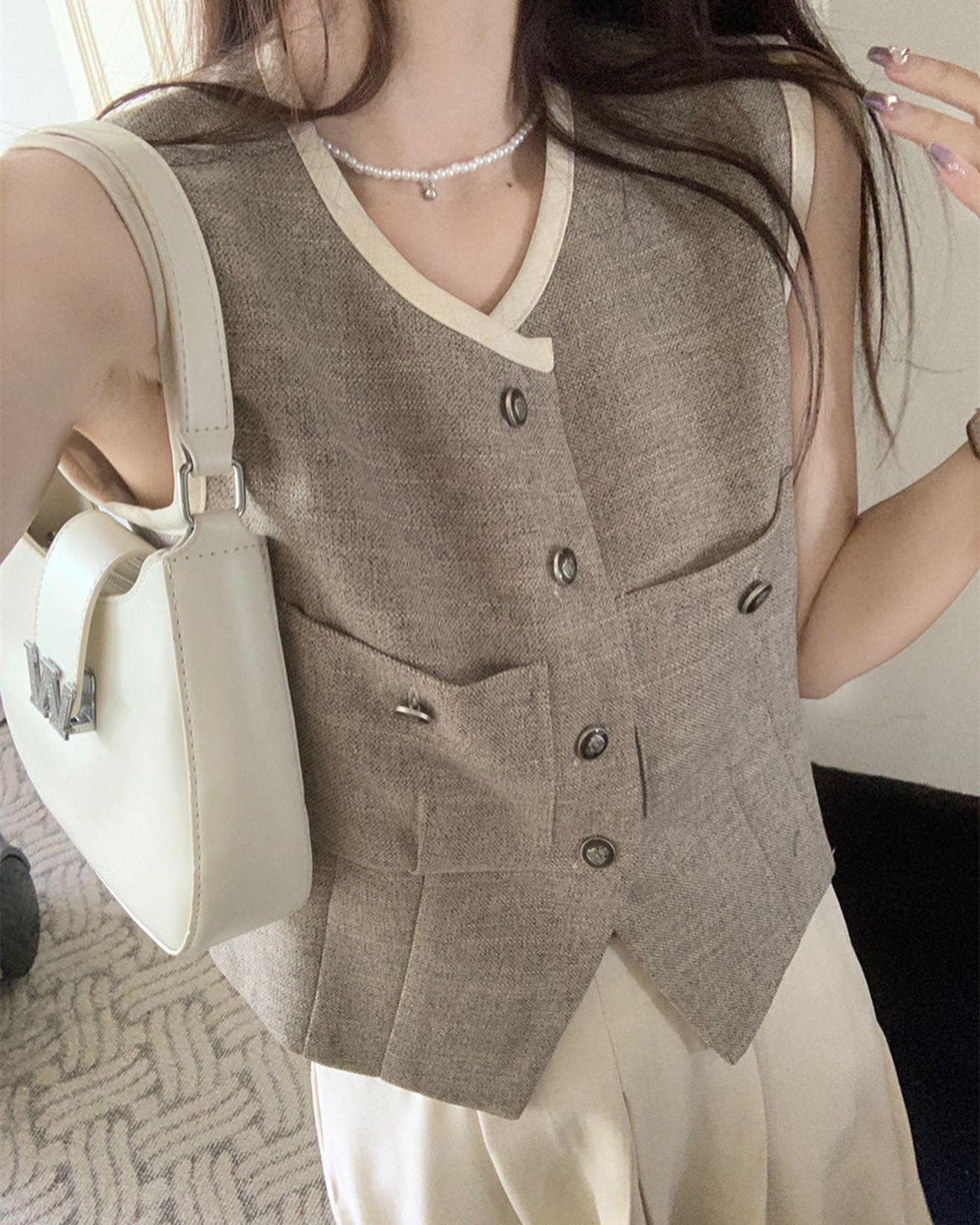 Tweed Vest & Maxi Skirt Set