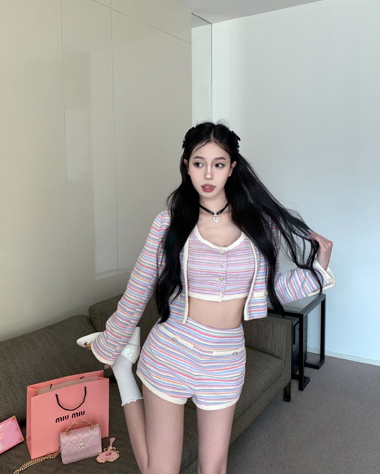 Pink Stripes 3pcs Set