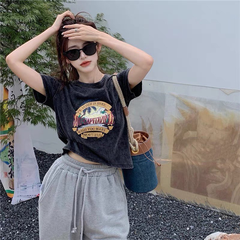 Dark grey short sleeve T-shirt