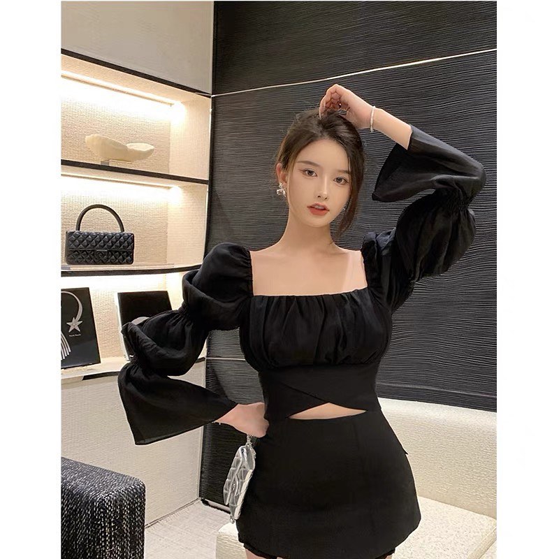 Puffy sleeve women blouse