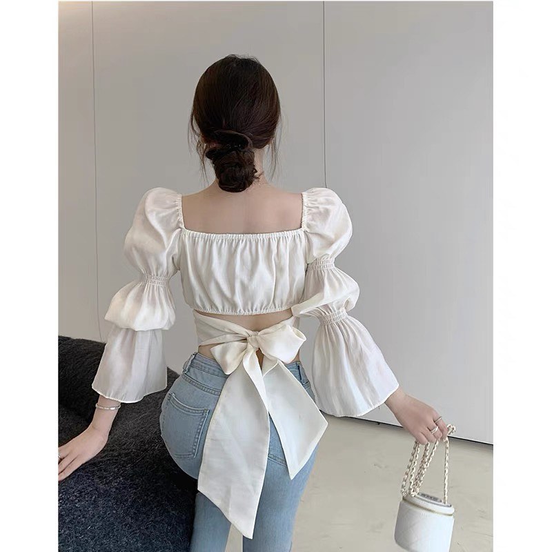 Puffy sleeve women blouse