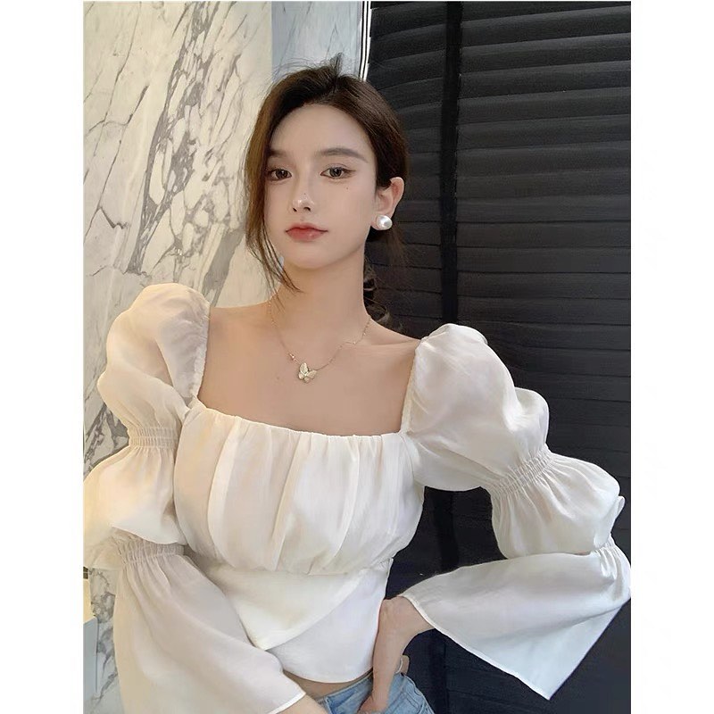 Puffy sleeve women blouse