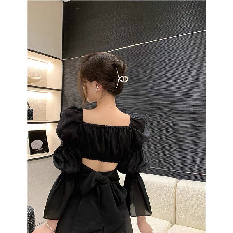 Puffy sleeve women blouse