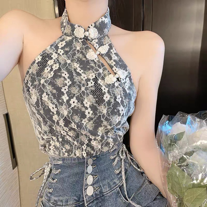 Floral cheongsam top