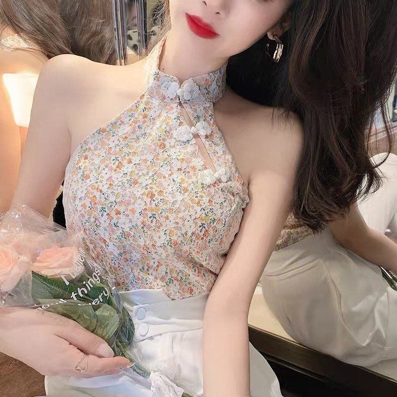 Floral cheongsam top