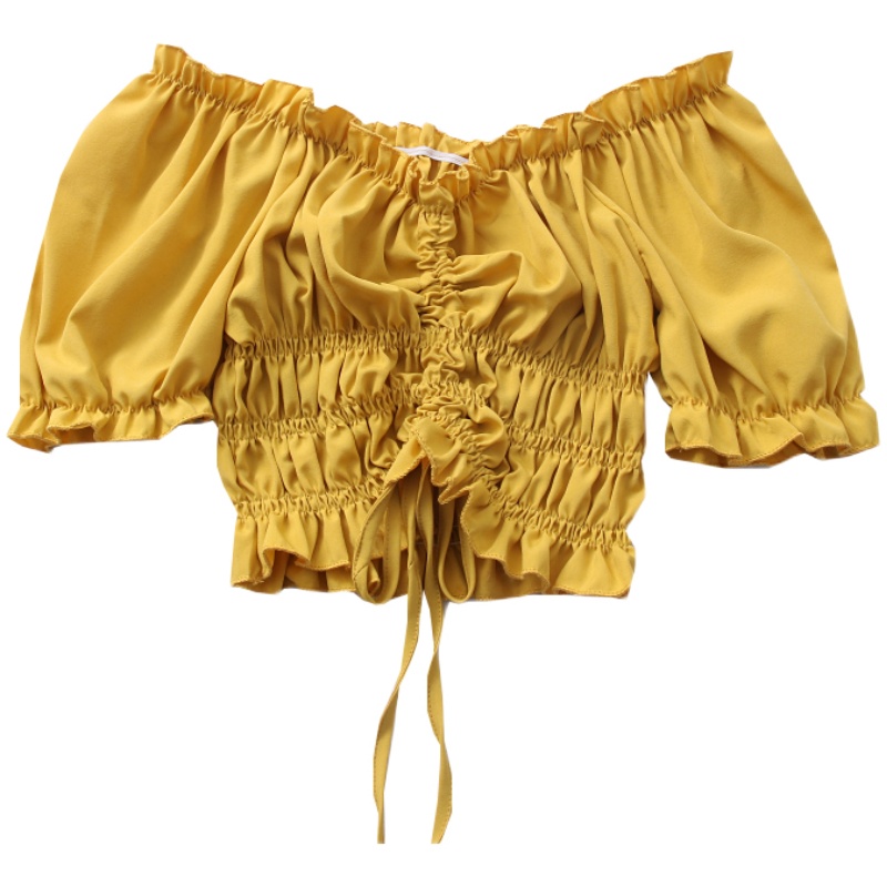 Short sleeve off shoulder ruffle blouse (CNY2108)