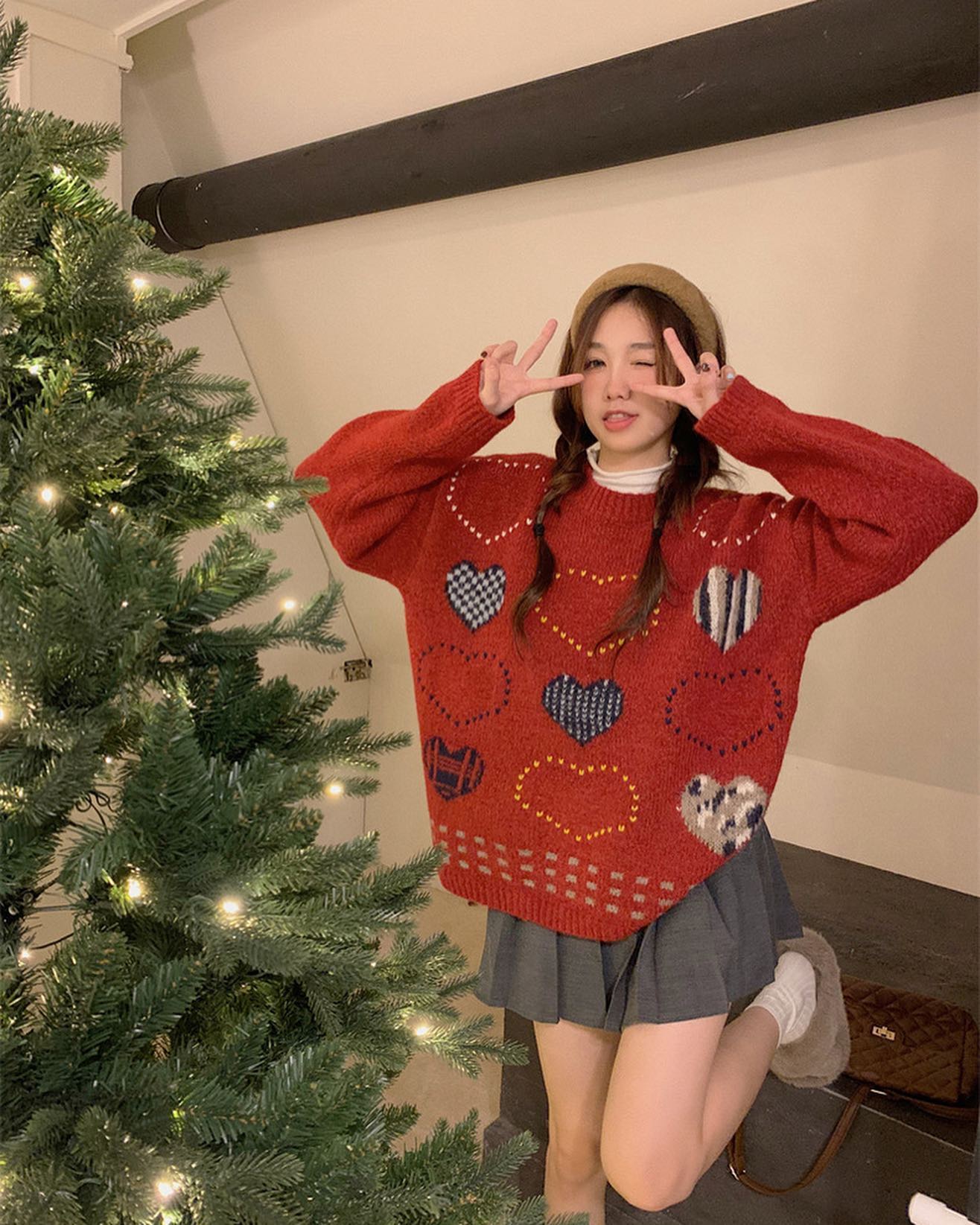Heart Knitted Oversized Sweater
