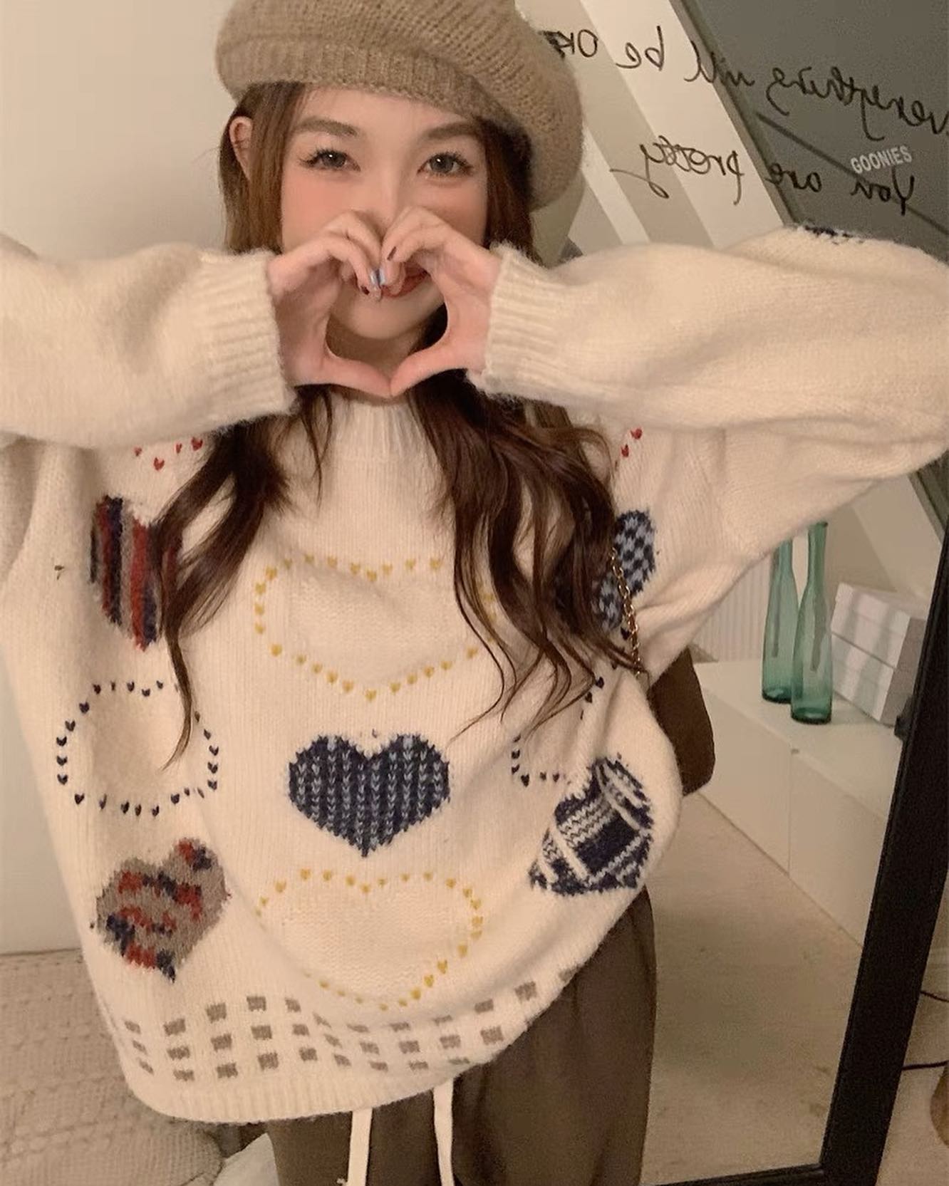 Heart Knitted Oversized Sweater