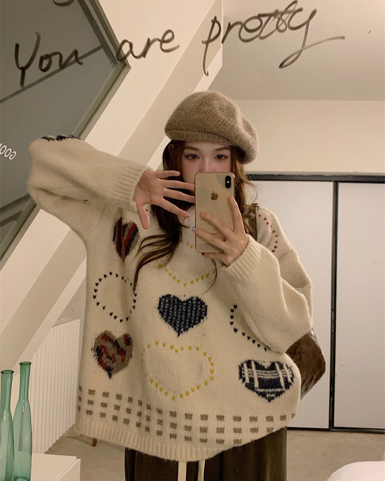 Heart Knitted Oversized Sweater