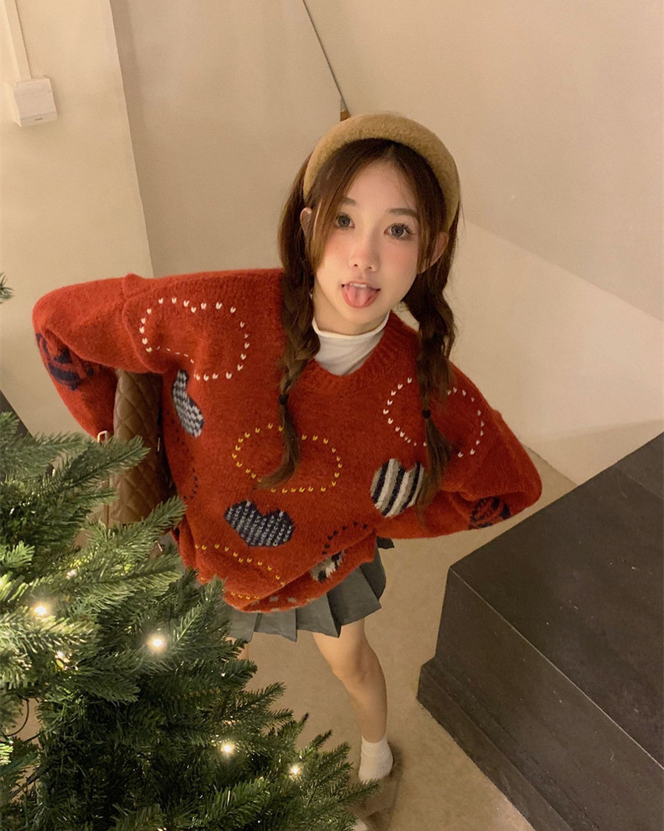 Heart Knitted Oversized Sweater