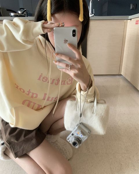 Almond Embroidered Hoodie