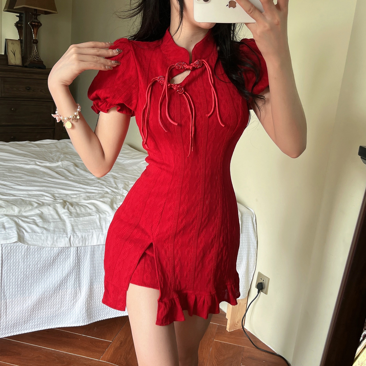 Short Sleeve Modern Cheongsam