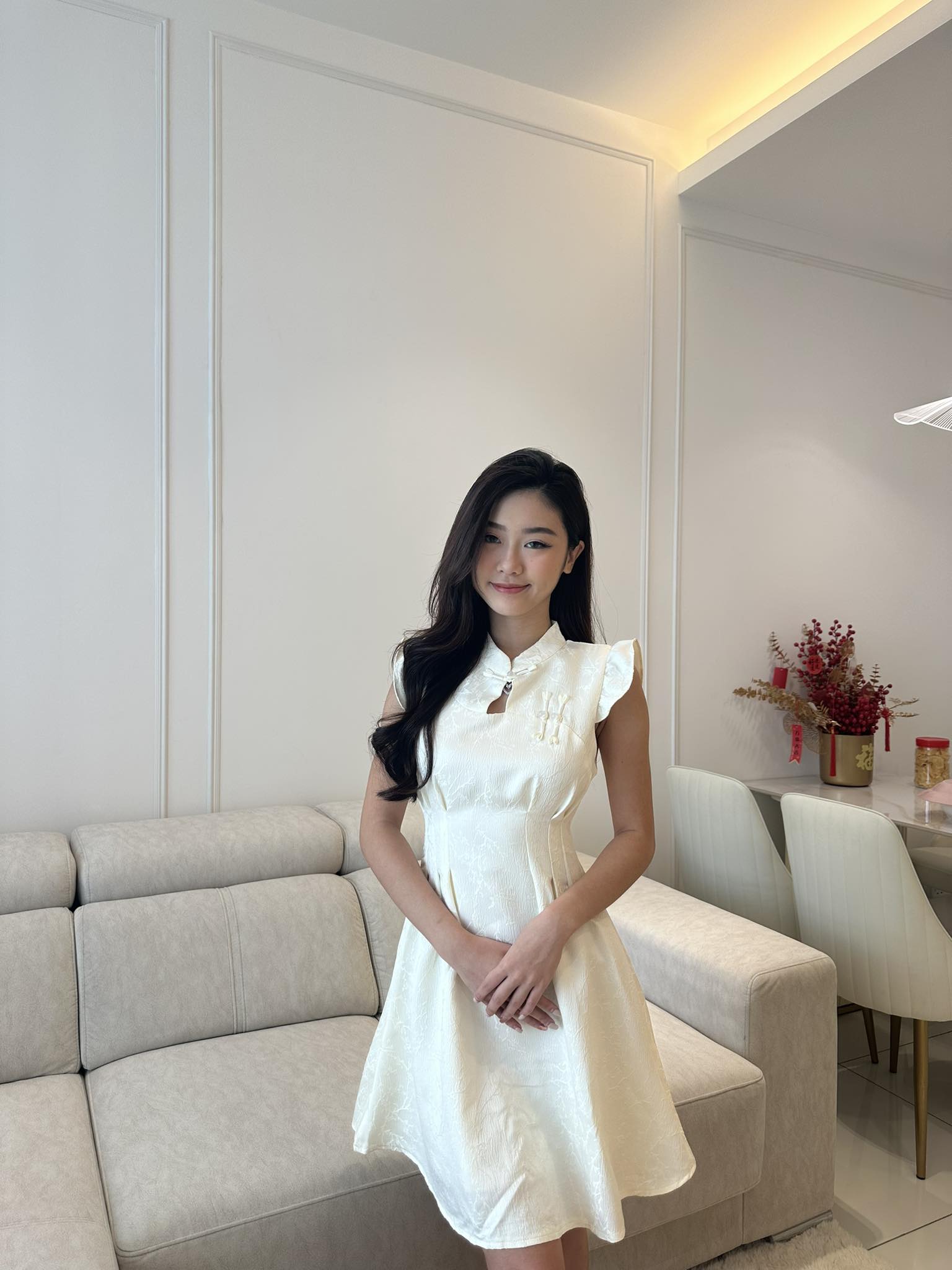 Lotus Sleeveless Cheongsam