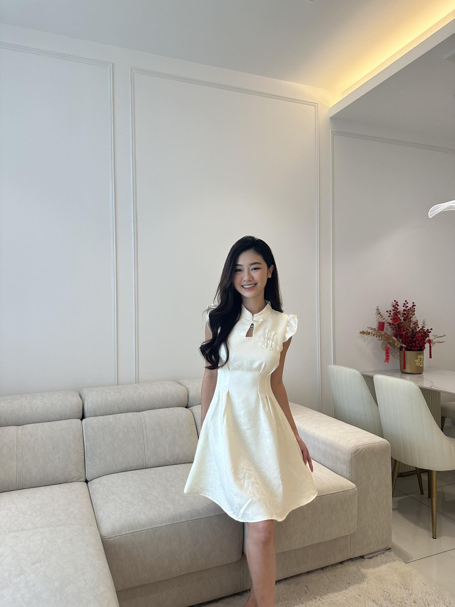 Lotus Sleeveless Cheongsam