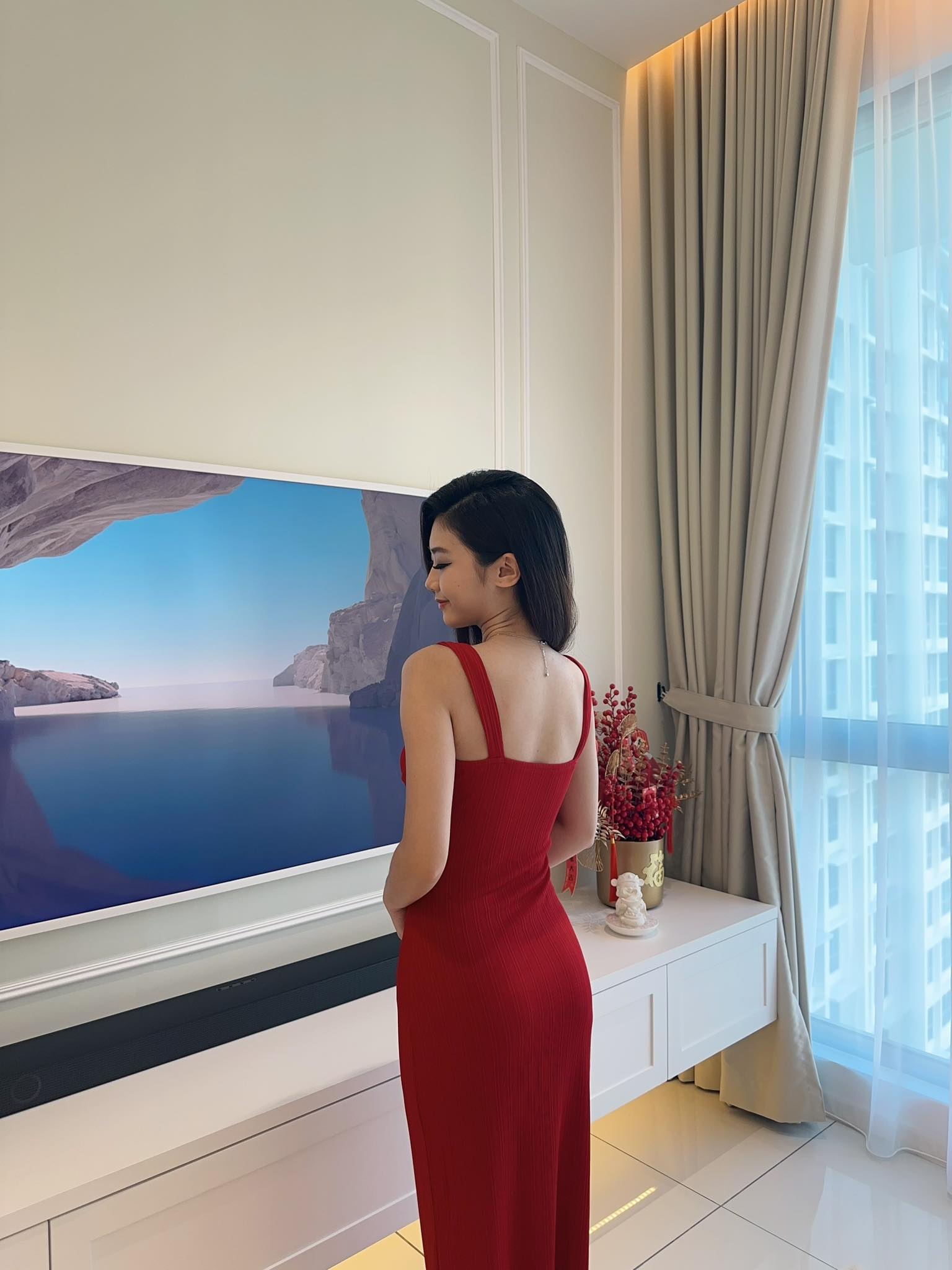 Red Sleeveless Long Dress