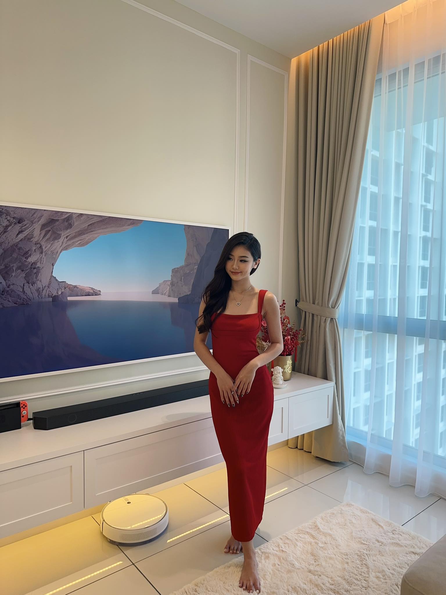 Red Sleeveless Long Dress