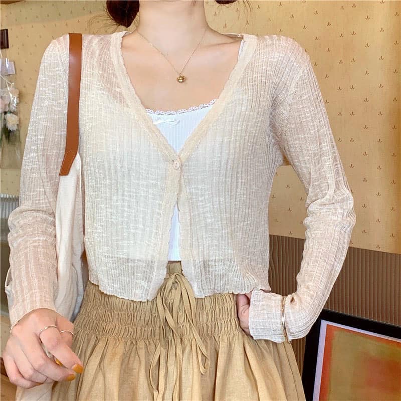 Translucent Crop Cardigan