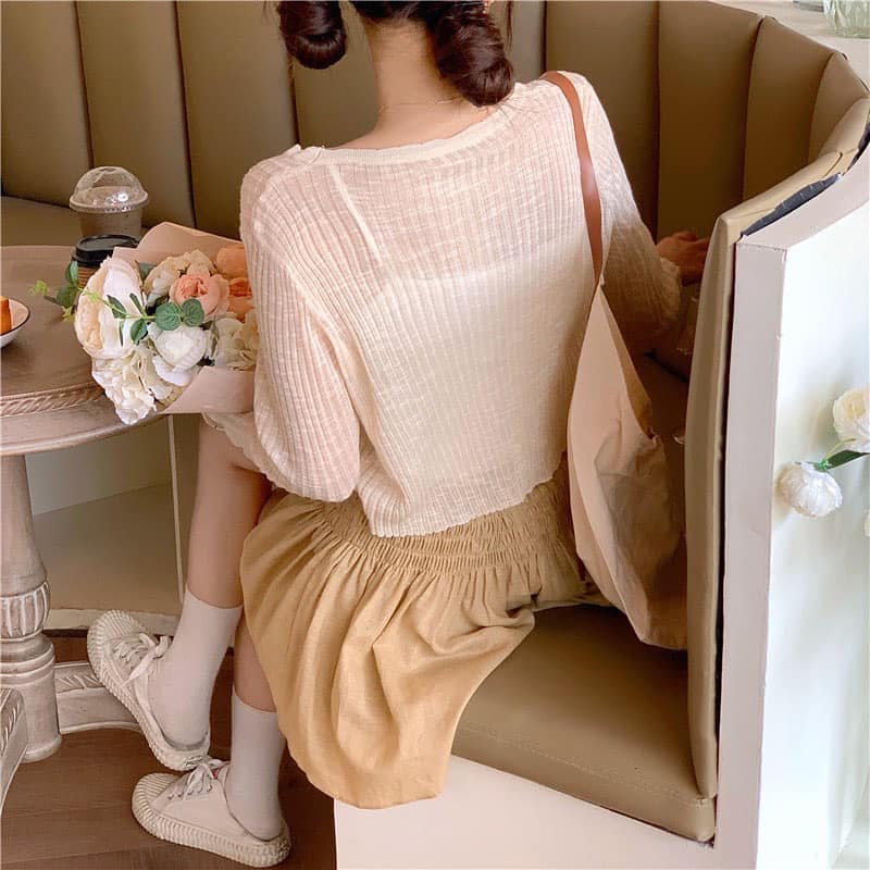 Translucent Crop Cardigan