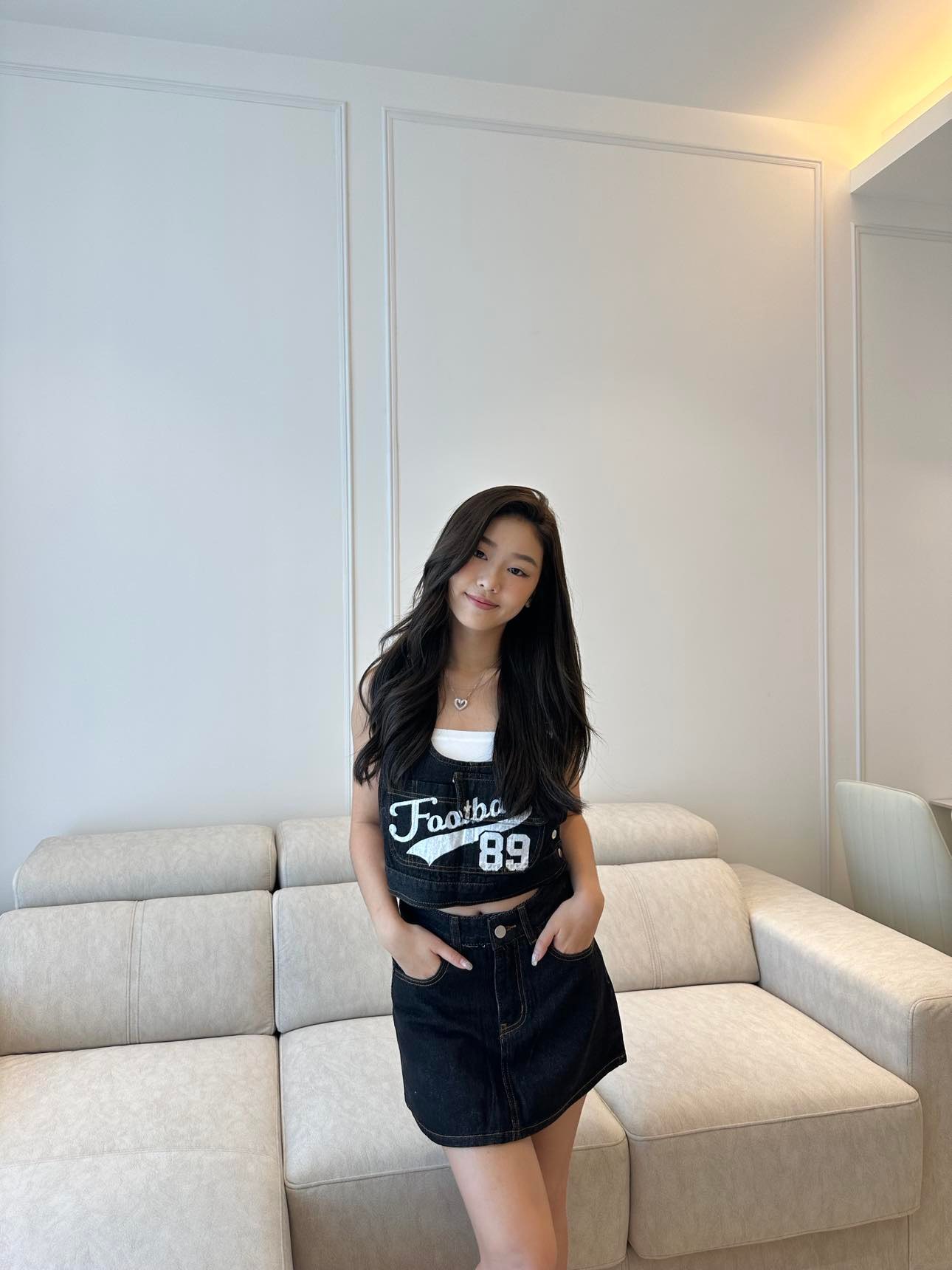 Denim Top & Skirt Set