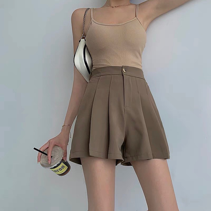 High waist A line shorts