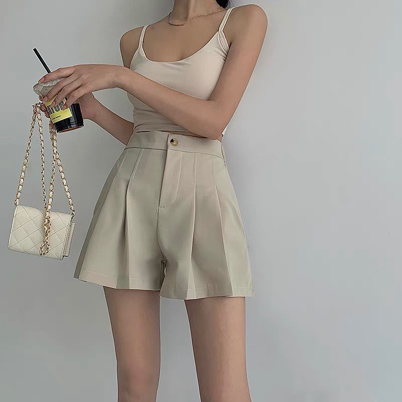 High waist A line shorts