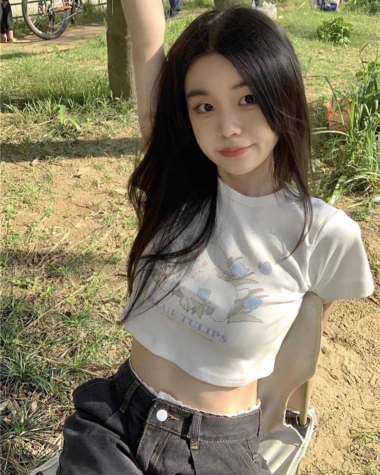 Blue Tulips Crop Top