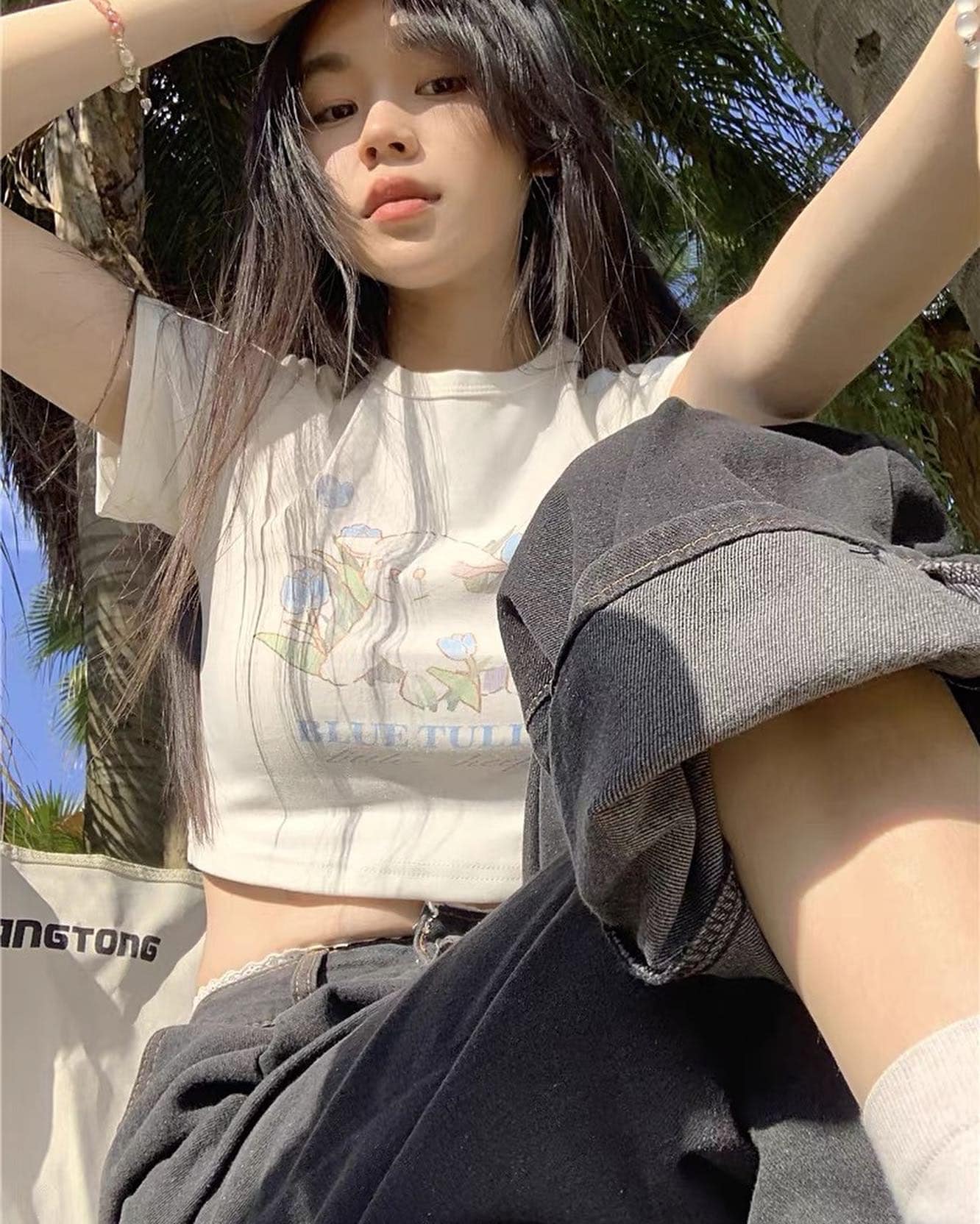 Blue Tulips Crop Top