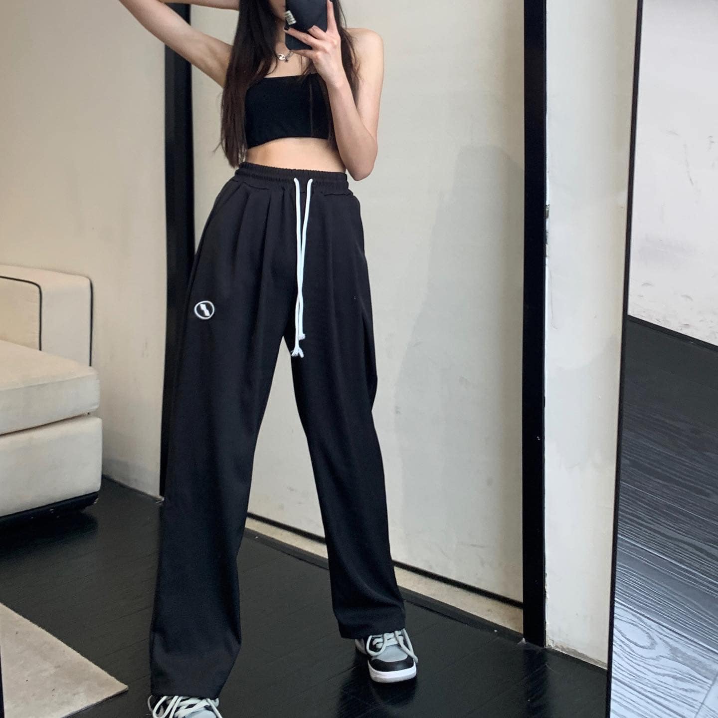 High Waist Drawstring Stretchable Pants