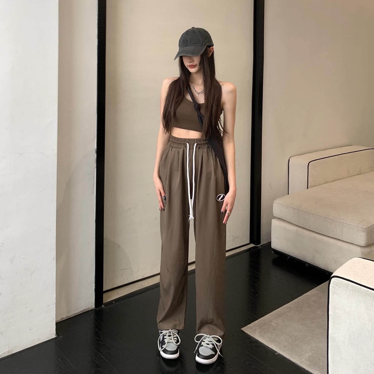 High Waist Drawstring Stretchable Pants