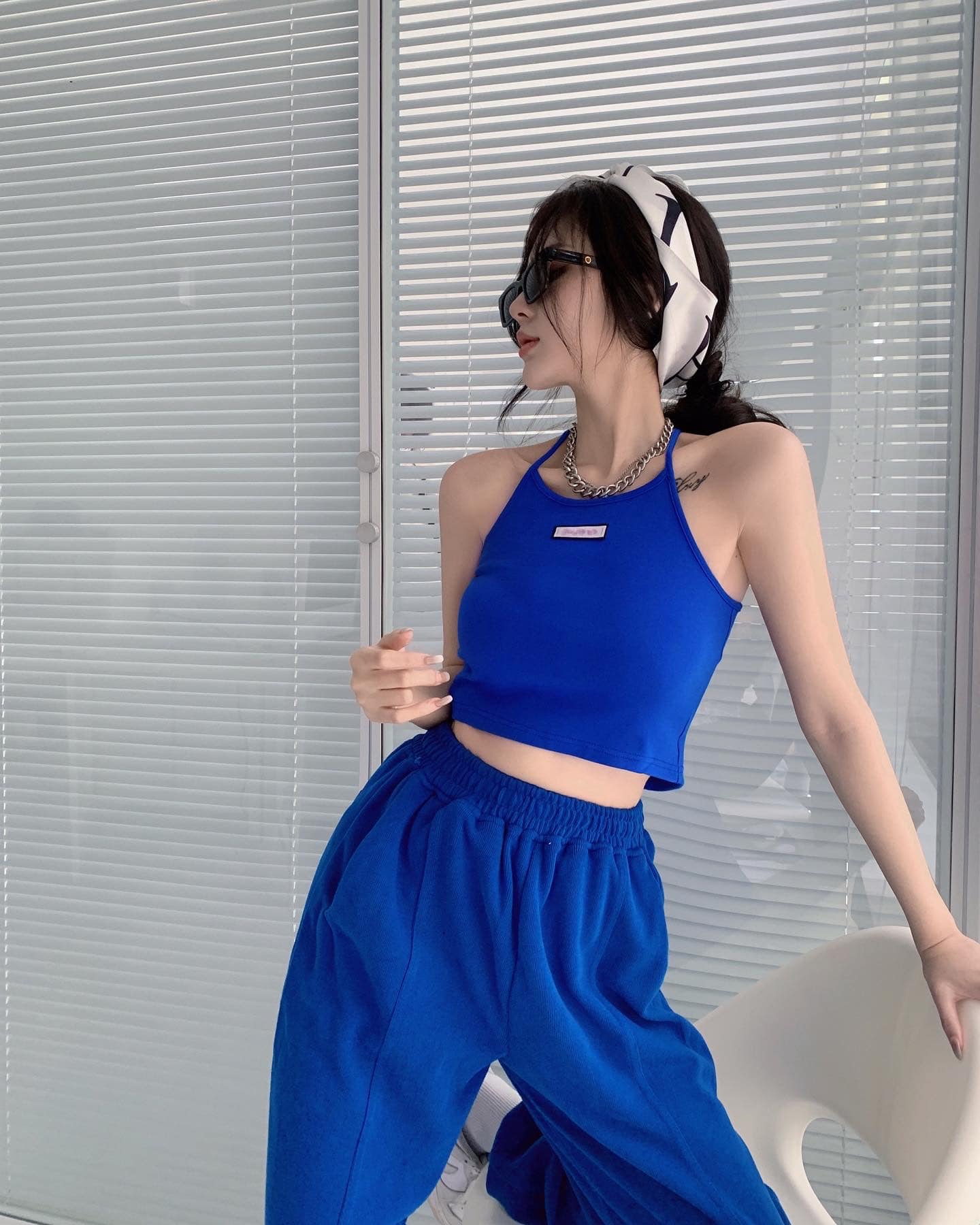 Blue Tank Top & Pants Set