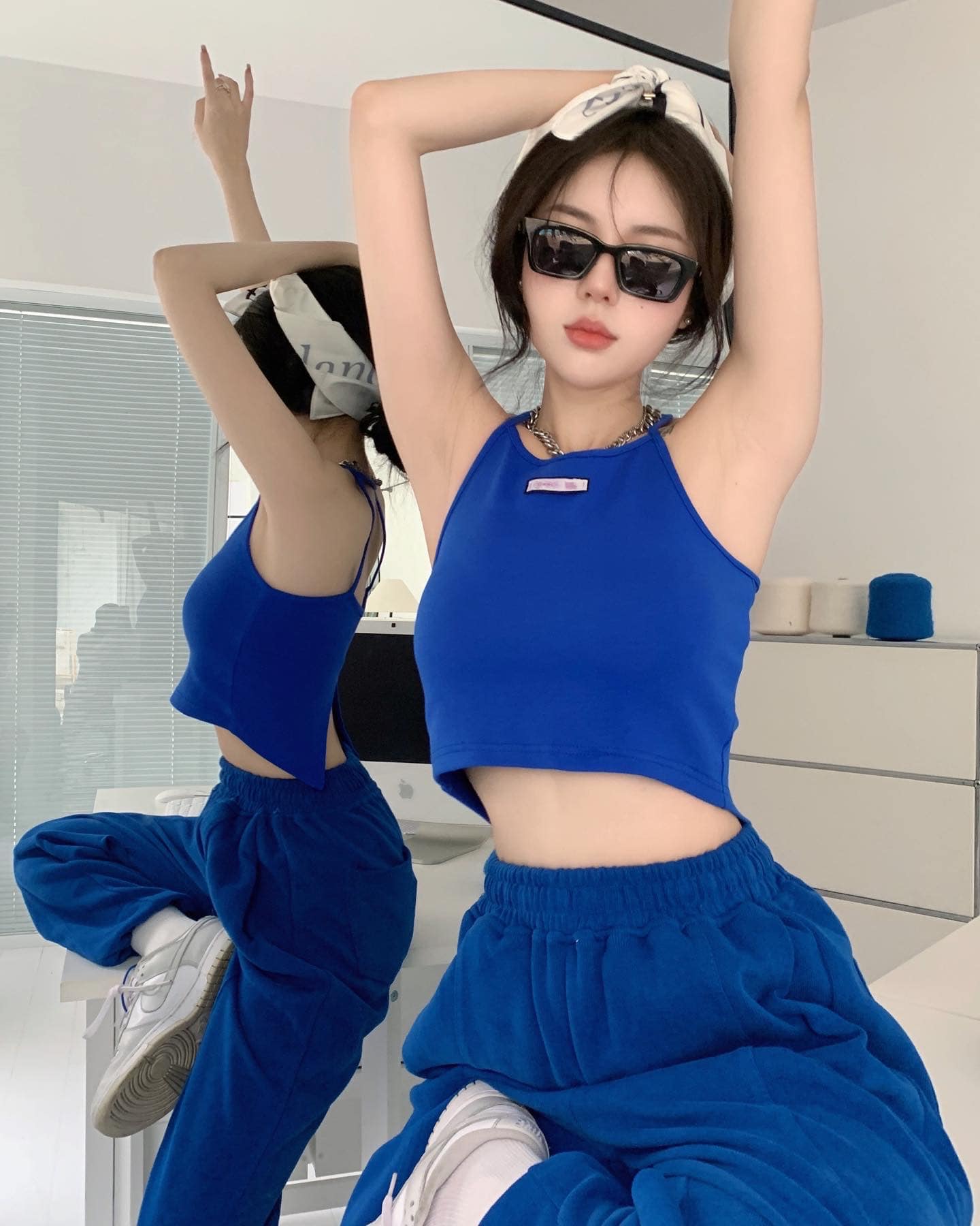 Blue Tank Top & Pants Set